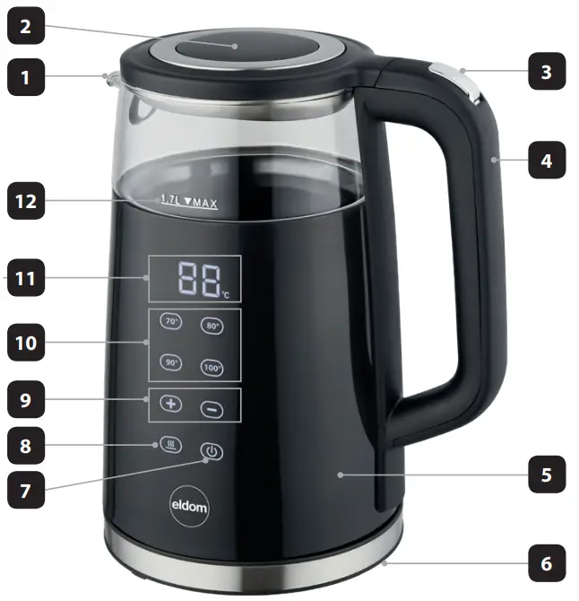 eldom C530 Cordless Kettle - DESCRIPTION