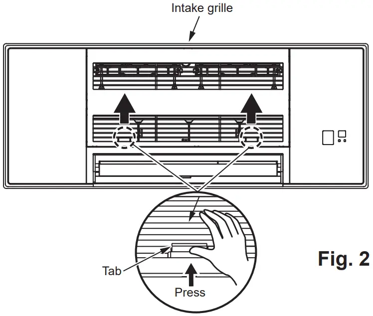MITSUBISHI ELECTRIC MLP 448WU Room Air Conditioner Optional Grille - Grille installation 1