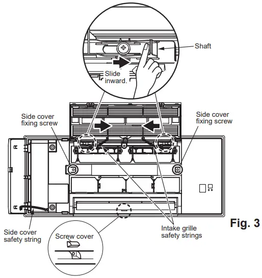 MITSUBISHI ELECTRIC MLP 448WU Room Air Conditioner Optional Grille - Grille installation 2