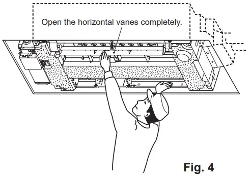 MITSUBISHI ELECTRIC MLP 448WU Room Air Conditioner Optional Grille - Grille installation 3