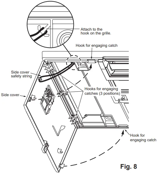 MITSUBISHI ELECTRIC MLP 448WU Room Air Conditioner Optional Grille - Grille installation 7