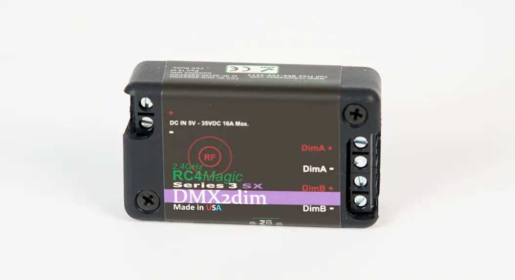 Rc4 Wireless Rc4magic Series 3 Dmx2micro Miniature Two Channel Wireless Dimmer User Guide Rc4 Wireless Rc4magic Series 3 Dmx2micro Miniature Two Channel Wireless Dimmer User Guide