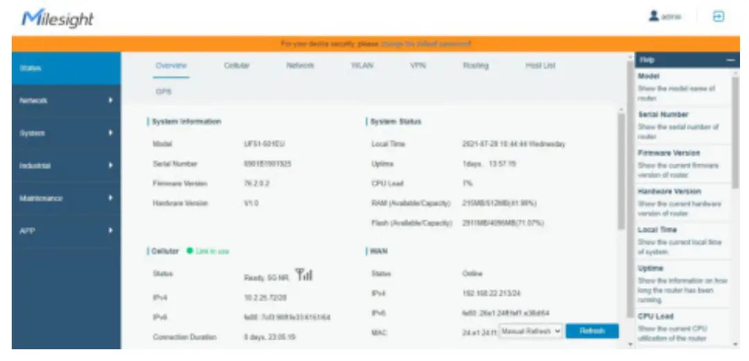 Milesight UF51 5G CPE Router -configuration
