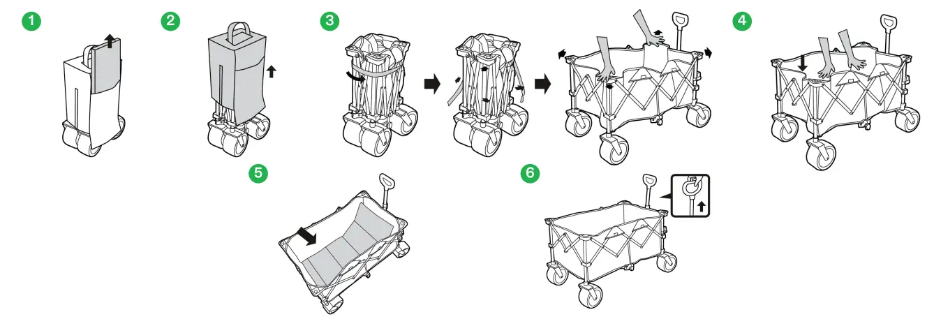 VIVOSUN THD VSFW002 Collapsible Metal Wagon Garden Cart -