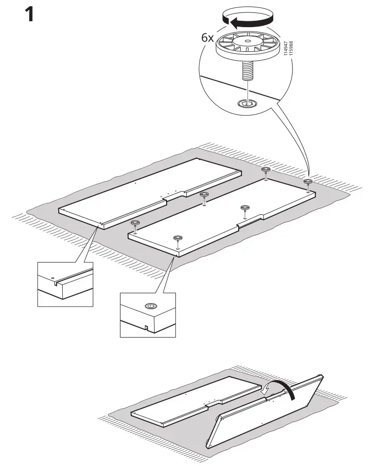 IKEA AA-1391480-7-2 BESTÅ TV Furniture Black Brown - Installation 1