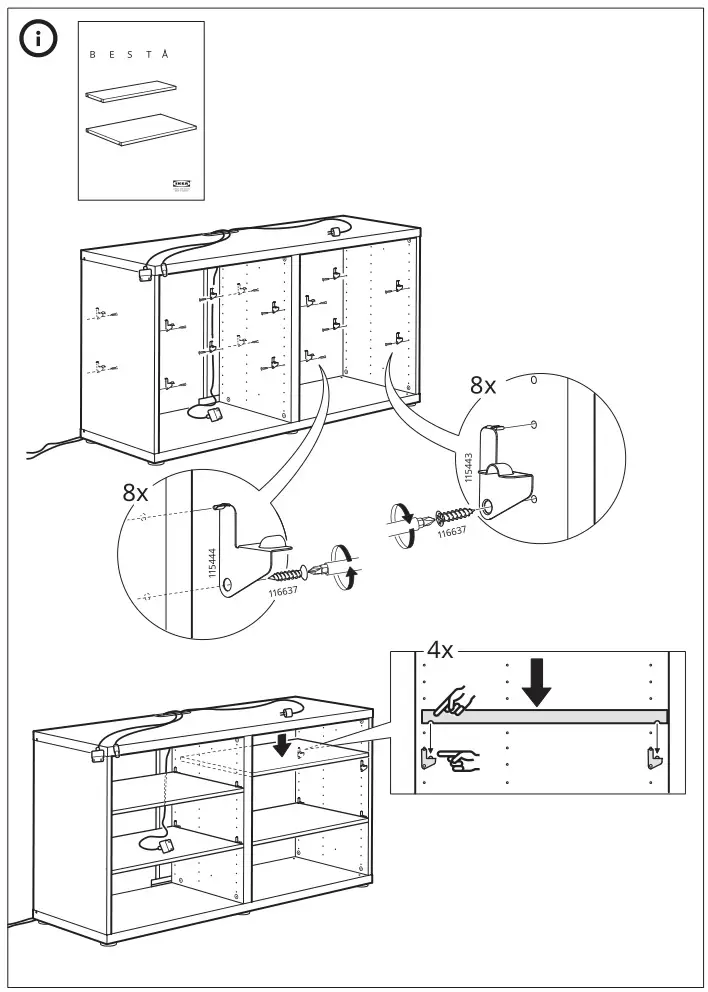 IKEA AA-1391480-7-2 BESTÅ TV Furniture Black Brown - Installation 12
