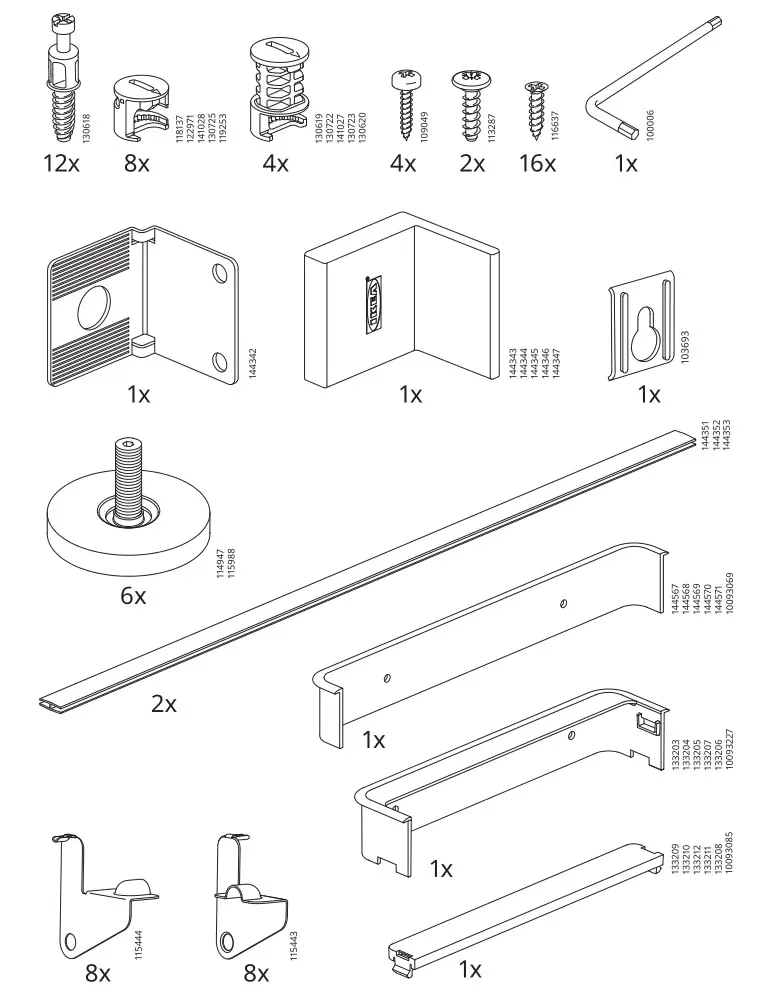 IKEA AA-1391480-7-2 BESTÅ TV Furniture Black Brown - Parts