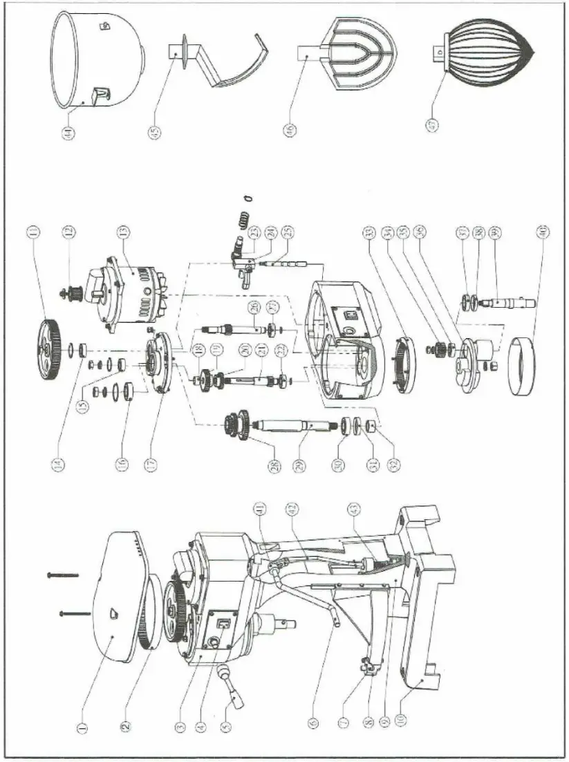 IBE TF20B 20lt Planetary Mixer - Drawing