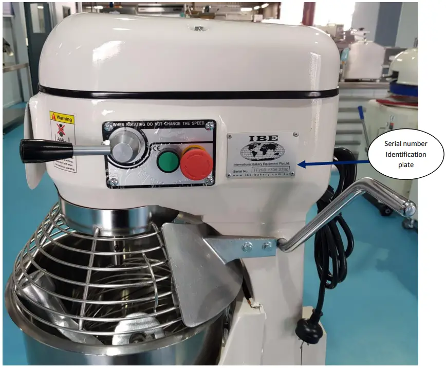 IBE TF20B 20lt Planetary Mixer - Identification