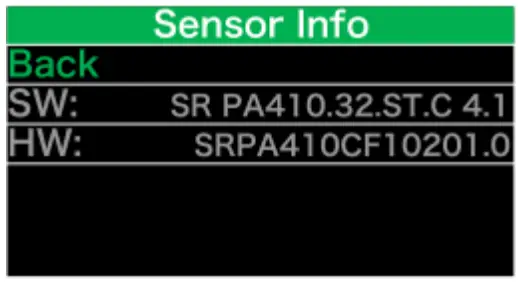 “Sensor Info”