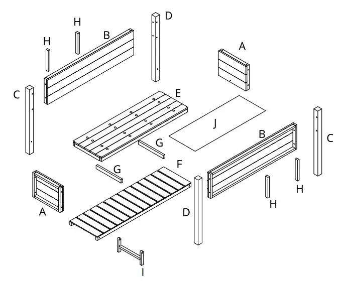 LUE BONA SKYLAR Series Raised Garden Bed - Fig1