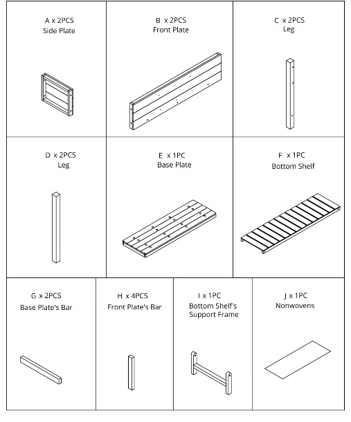 LUE BONA SKYLAR Series Raised Garden Bed - fig