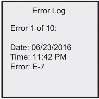 INTERMATIC STW700W Ascend Smart 7 Day Programmable Wi-Fi Timer - Error Log