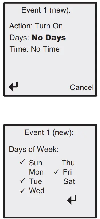 INTERMATIC STW700W Ascend Smart 7 Day Programmable Wi-Fi Timer - Menu Options 1