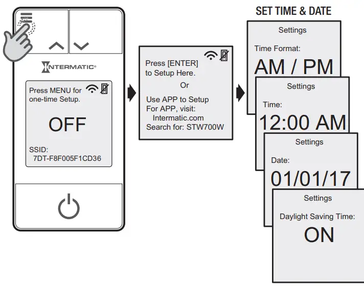 INTERMATIC STW700W Ascend Smart 7 Day Programmable Wi-Fi Timer - SETUP