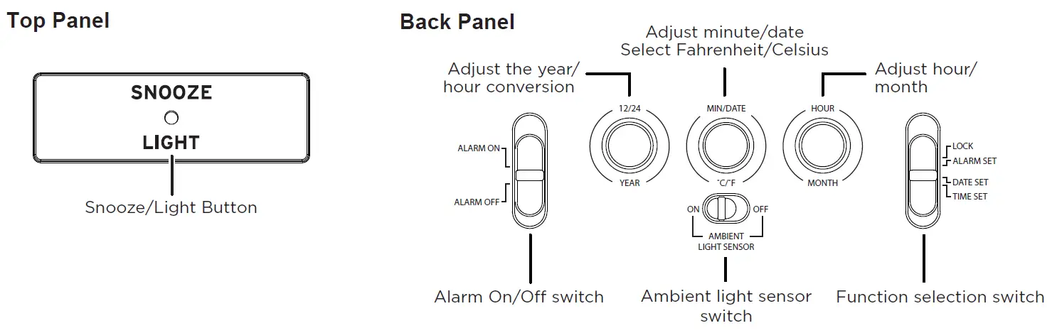 TIMEX T108 Cordless Alarm Clock with Jumbo 1
