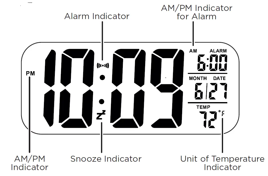 TIMEX T108 Cordless Alarm Clock with Jumbo 3