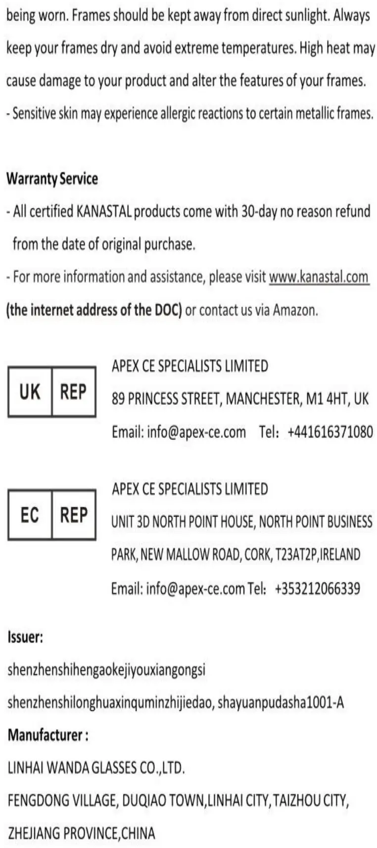 KANASTAL B09GPF2RZ7 Round Sunglasses for Men and Women Instruction Manual 2