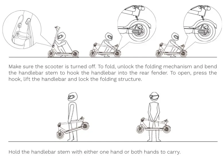 Youin XL2 Electric Scooter - Folding and Carrying