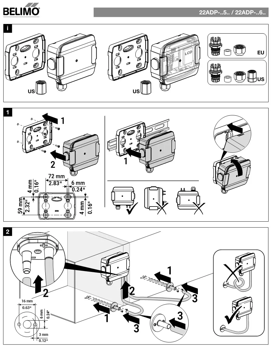 BELIMO 22ADP-556 Differential Pressure Sensor Instruction Manual 1