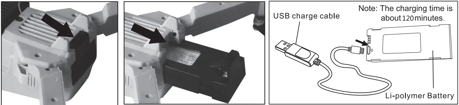 EBOYU S1S Brushless Foldable Drone - Battery Charging