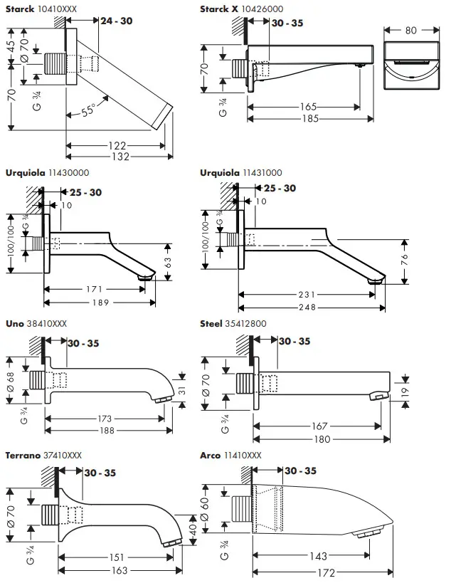 hansgrohe 10410000 Starck Bath Spout - fig 2