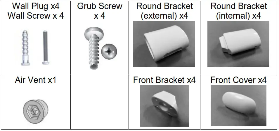 TOWELRADS 170025 Pisa Black Towel Radiator 1800 x 400mm - List of additional parts supplied