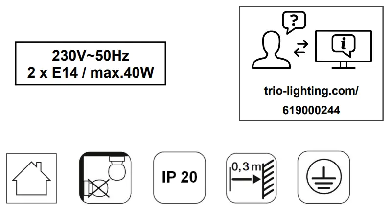 TRIO LIGHTING 619000244 LED Ceiling Light - figure