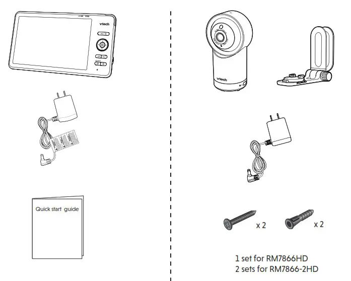 VTech RM7866HD 7 Smart Wi-Fi 1080p Pan and Tilt Monitor  - contains