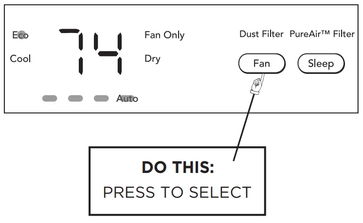 FRIGIDAIRE GHWQ105WD1 Gallery 10,000 BTU U-Shape Window Room Air Conditioner - FAN SPEEDS