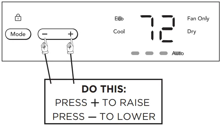 FRIGIDAIRE GHWQ105WD1 Gallery 10,000 BTU U-Shape Window Room Air Conditioner - TEMPERATURE