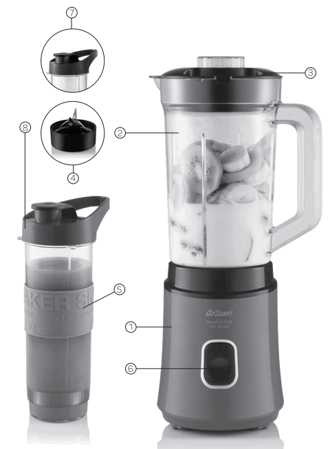 arzum AR1166 600W Jug Blende - JOY SPORT