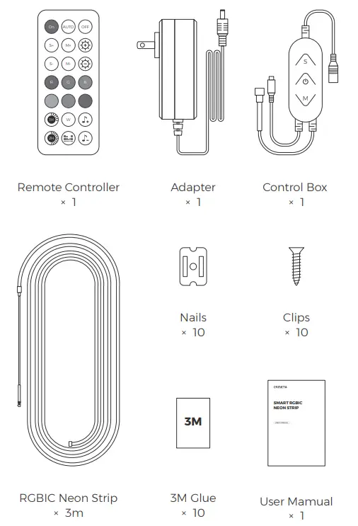 CRMETA NS0001NS0002 Smart Rgbic Neon Strip - Fig 1