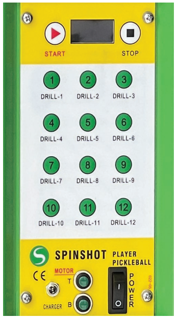 SPINSHOT Player Tennis Ball Machine - Control Panel
