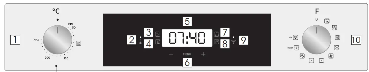 Hoover HOC3B3058IN Ovens - Display description