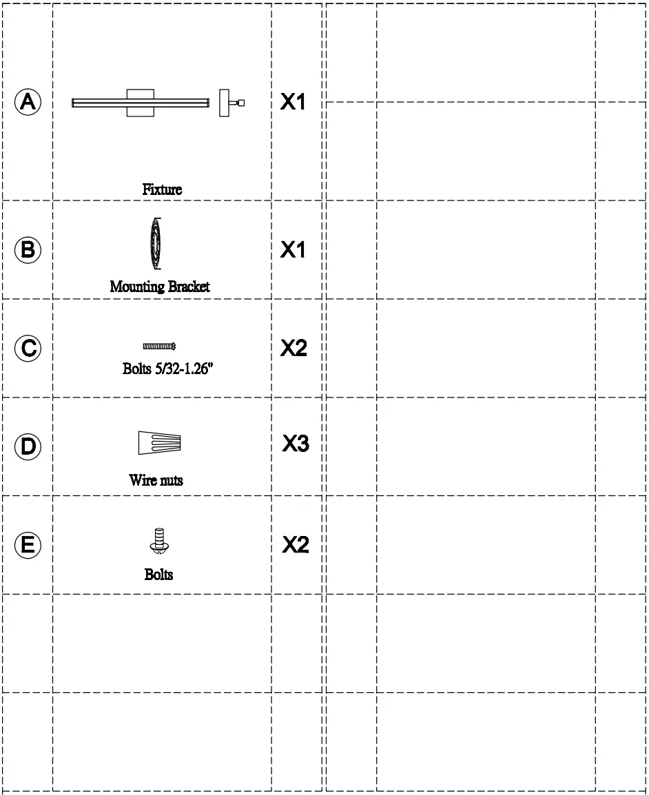 ET2 E21374 BK Hover 30 Inch Wall Sconce - Contents