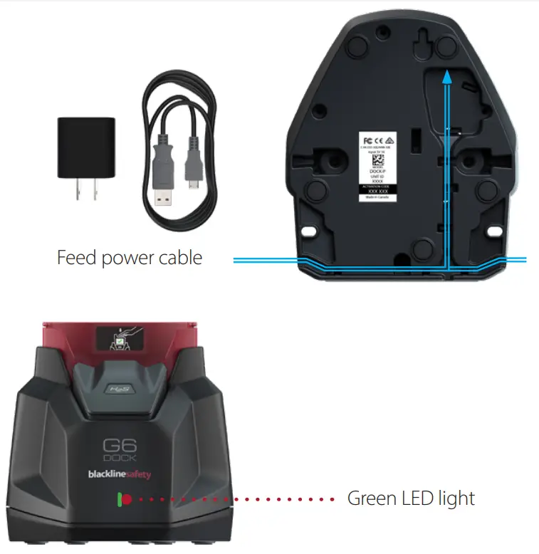 blackline safety G6 DOCK Single Gas Detection - Green LED light