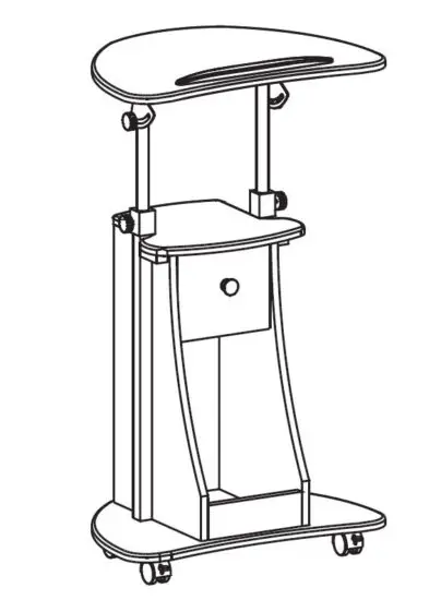 Maincraft D01-CD067 Retangular MDF Rolling Laptop Cart Desk