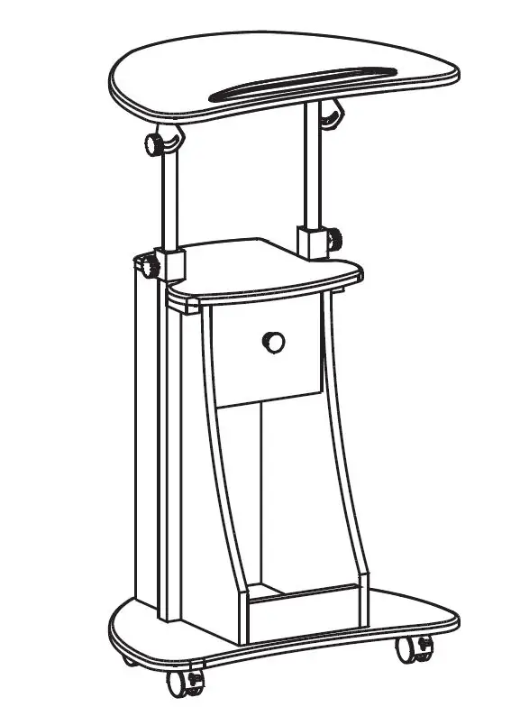 Maincraft D01-cd067 Retangular Mdf Rolling Laptop Cart Desk Instruction Manual