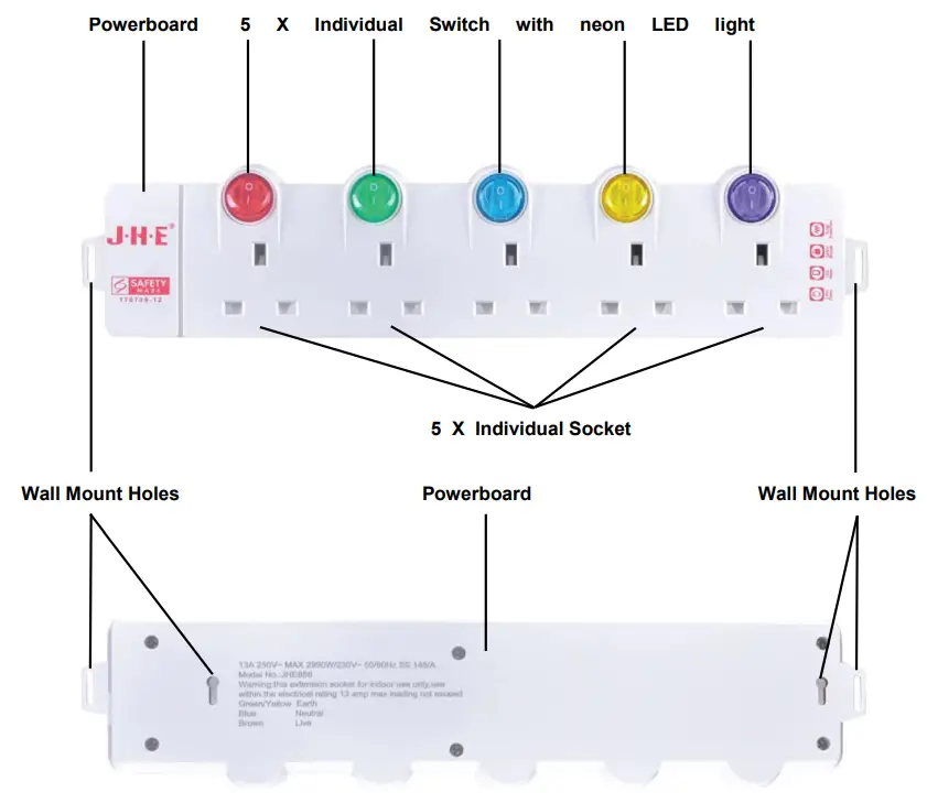 SOCKET SAFETY JHE858 Extension Socket - Description