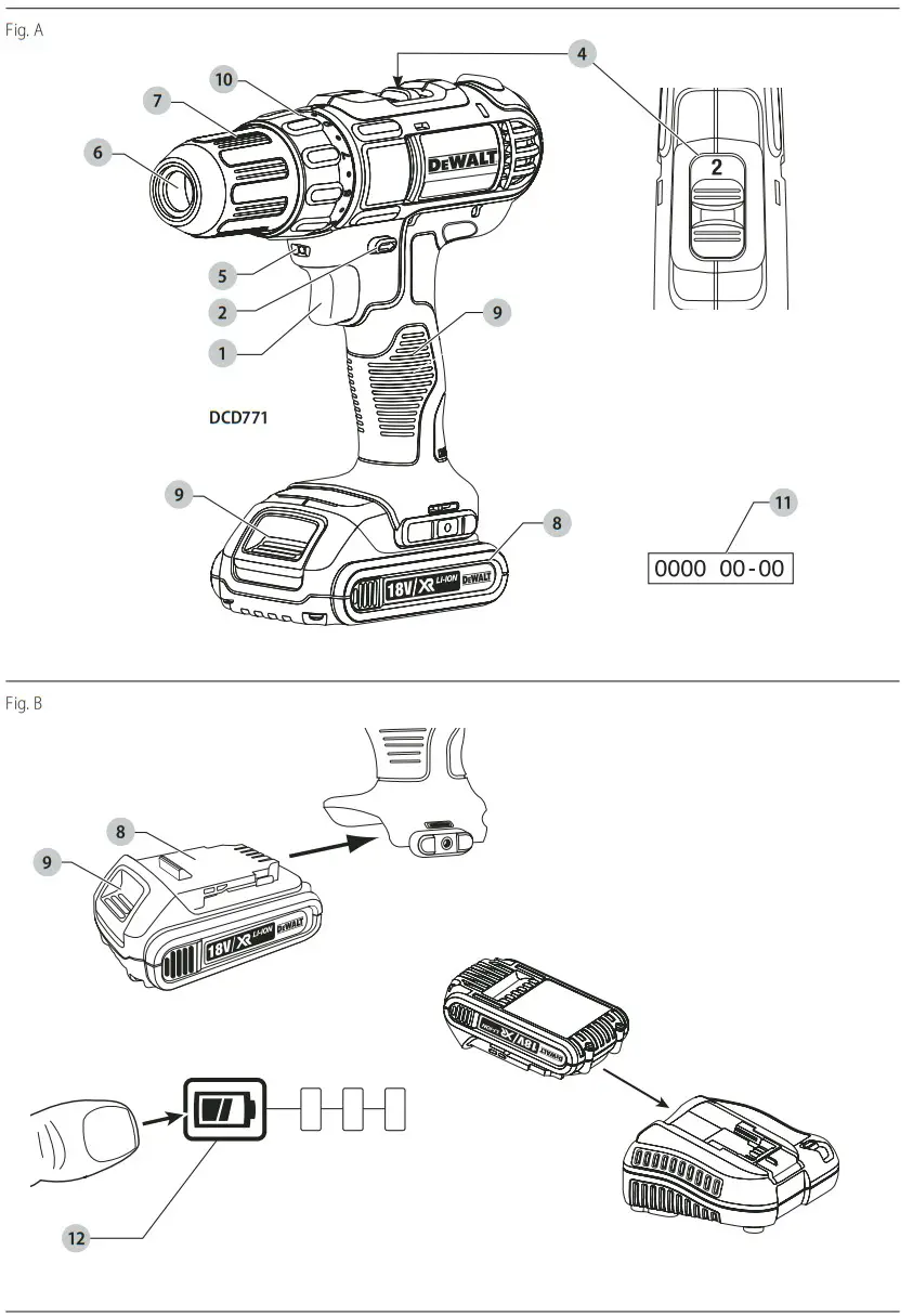 DEWALT DCD771 DCD776 Cordless Compact 13 mm Drill Driver Hammerdrill