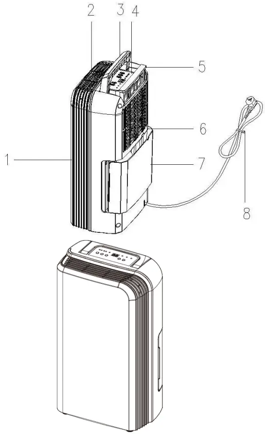 Goldair GSD185 10L Dehumidifier - Components