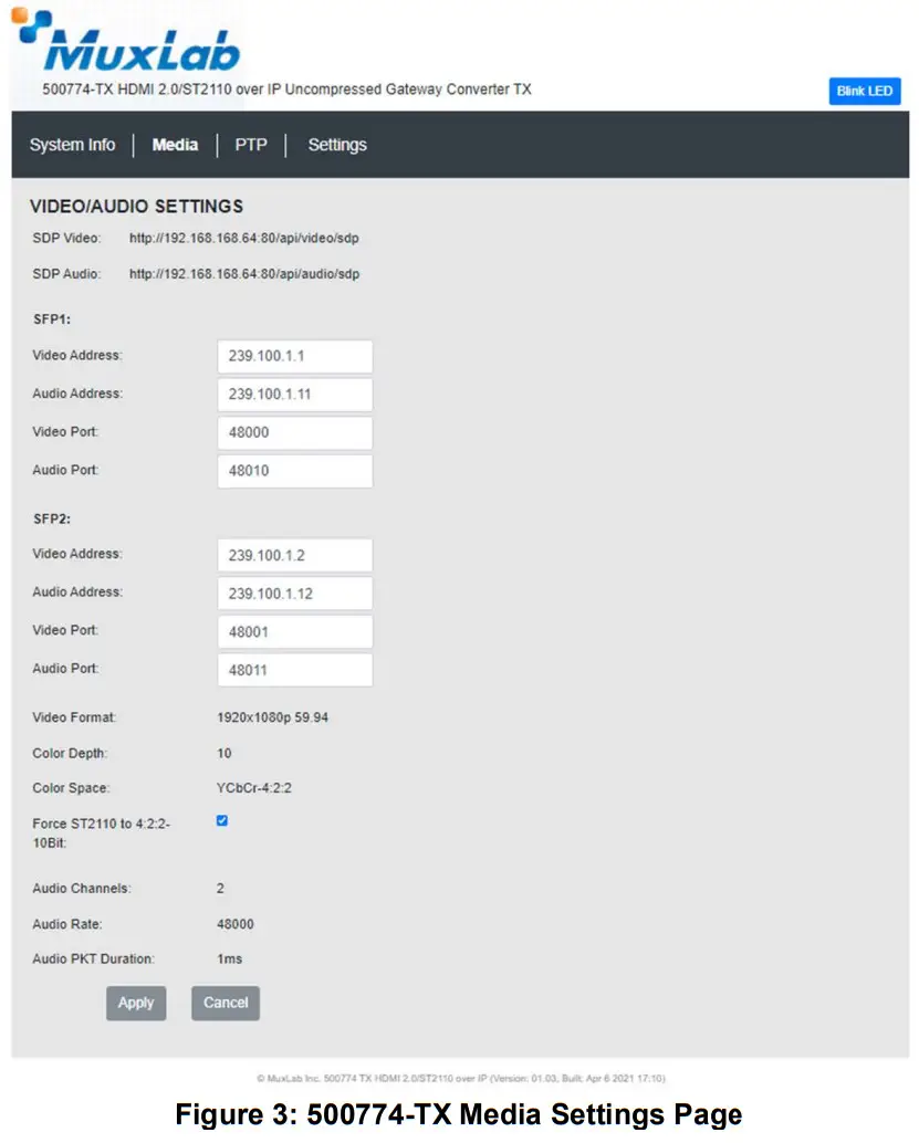 MuxLab Inc HDMI 4K ST2110 Over IP Uncompressed Gateway Converter - Media Page