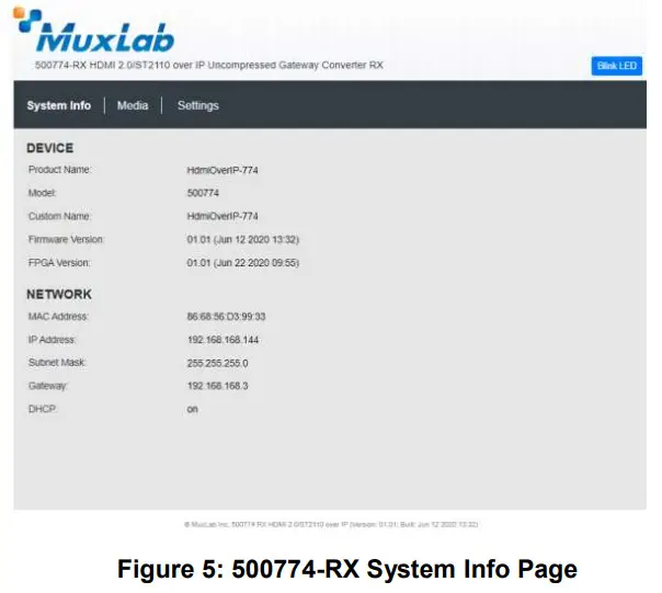 MuxLab Inc HDMI 4K ST2110 Over IP Uncompressed Gateway Converter - Receiver System