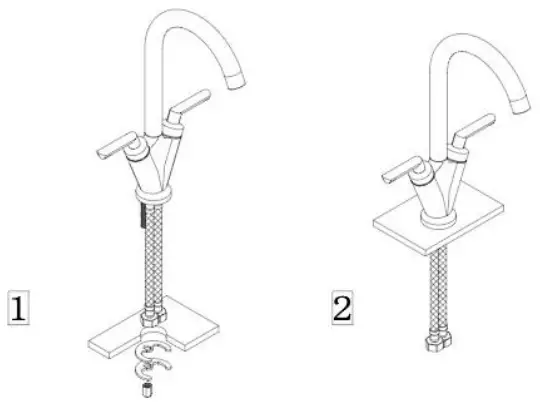 better bathrooms HECDLCHR Twin Lever Chrome Kitchen Mixer - Installation Step