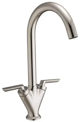better bathrooms HECDLCHR Twin Lever Chrome Kitchen Mixer