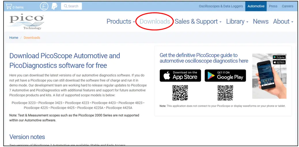 Pico MT03A Milliohm and Motor Tester - app