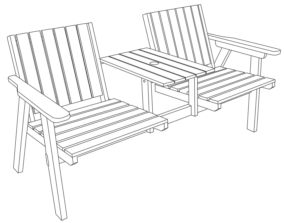 Outsunny 84B 394 84B 441 Outdoor Patio Wooden Double Chair Garden Bench