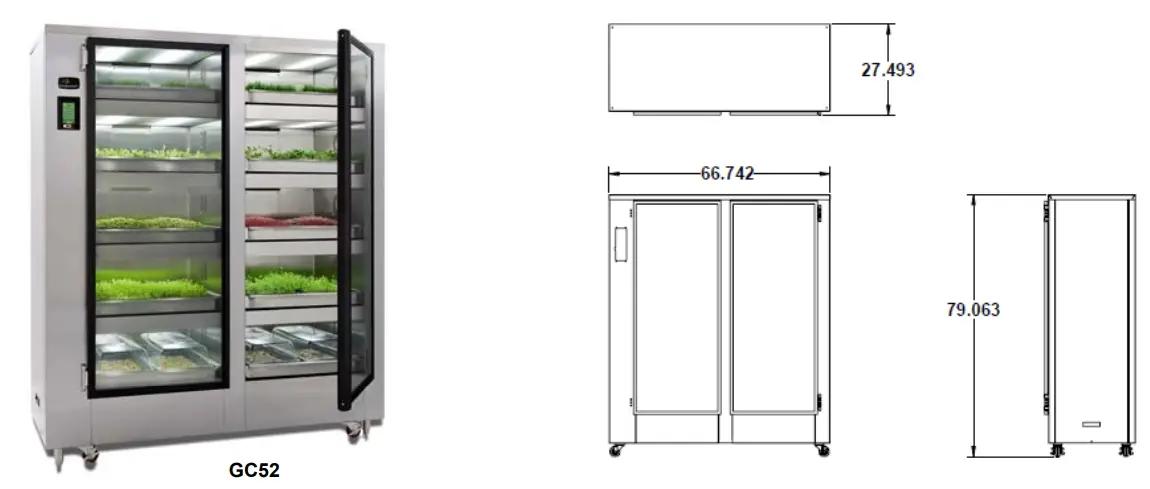 CARTER HOFFMANN GC52 GardenChef Herb and Microgreen Growing Cabinet - FEATURES AND SPECIFICATIONS
