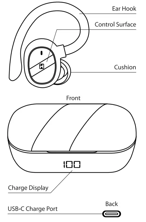iHOME XT-82 True Wireless Earbuds - Parts